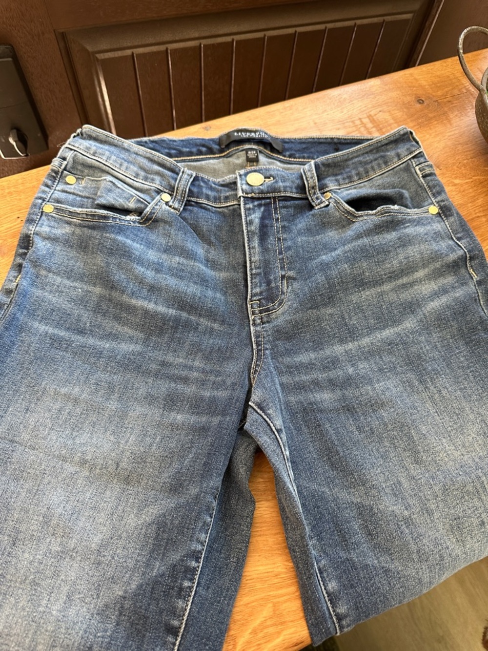 Liverpool Women's Straight Leg Jeans in Medium Blue Denim